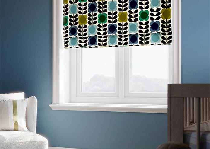 Orla Kiely Spot Flower Stem, Blue & Green - Twist&Fit Roman Blind - Image 5